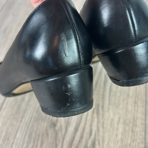 Salvatore Ferragamo VERA VARA bow pumps black leather size 7 C width vintage - Picture 5 of 9